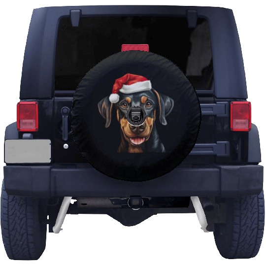 Doberman Pinscher Christmas Dog Spare Tire Covers