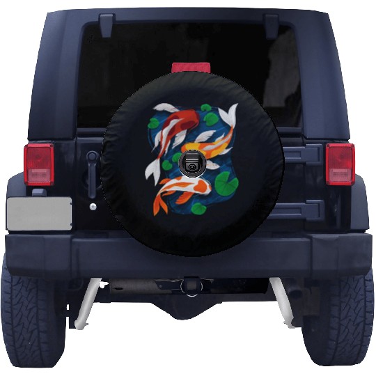 Koi Fish Lover Water Pond Animal Pet Asian Spare Tire Covers