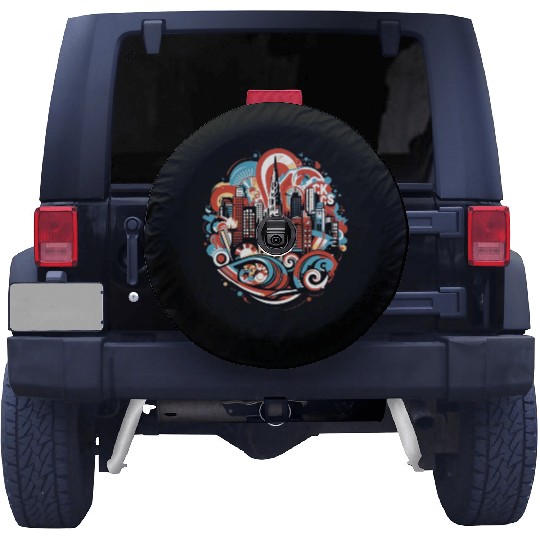 Trendy Urban Graffiti style expressive Street Art Spare Tire Covers