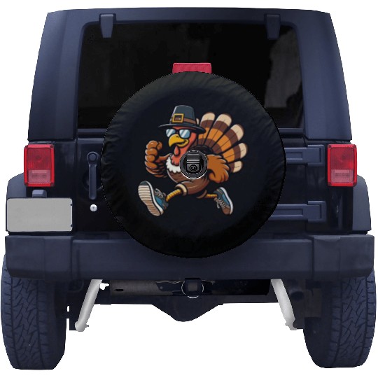 Running Turkey- Turkey Trot Running Thanksgiving Spare Tire Covers