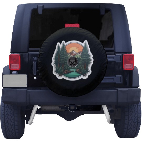Green Forest and Mountains Spare Tire Covers