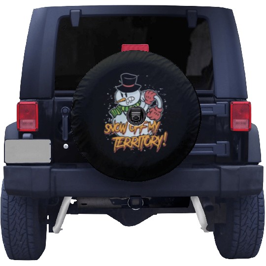 Snow Off my Territory! Snowman Angry Snow Spare Tire Covers