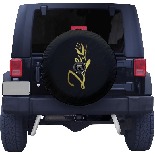 Zoe Name Faux Gold Tulip Flourish Spare Tire Covers