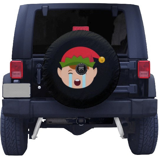 Elf Emoticons Crying Out Loud Funny Christmas Elfc Spare Tire Covers