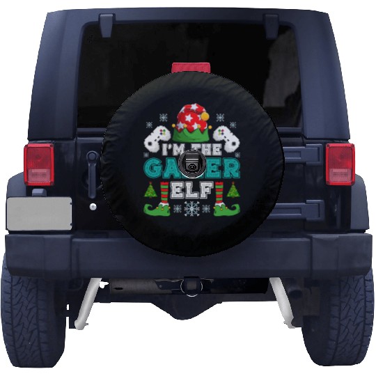Christmas Gamer Elf Video Games X-Mas Spare Tire Covers