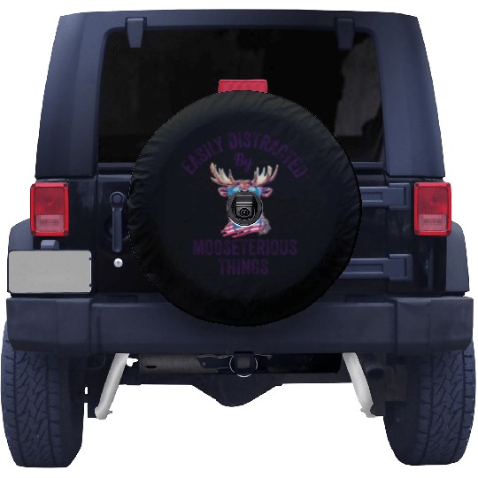 Easily Distracted Funny Elk Moose Spare Tire Covers