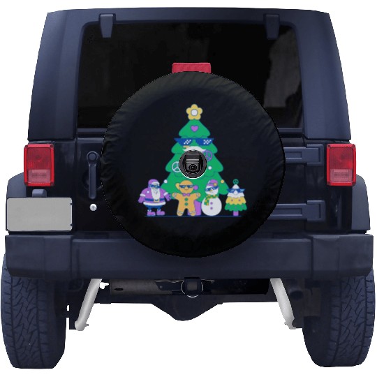 Santa snowman tree funny Christmas day Spare Tire Covers