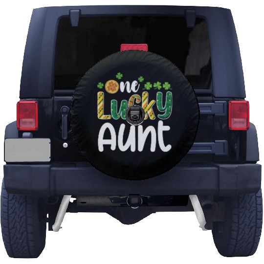 One Lucky Aunt Matching Family St Patrick's Day Spare Tire Covers