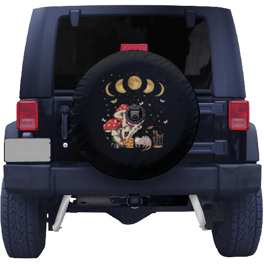 Possum Opossum Lover Owner Goblincore Mushroom Spare Tire Covers