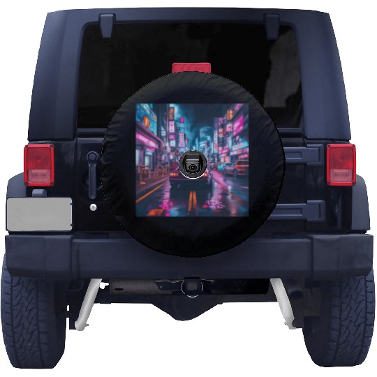 Vaporwave Tokyo Spare Tire Covers