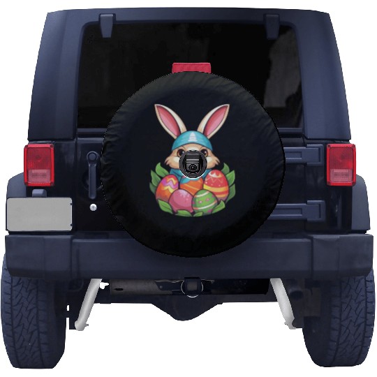 Easter Bunny Rabbit Easter Day Egg Hunting Spare Tire Covers