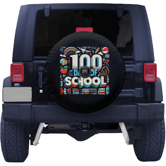 100 Days of School Teacher Student Education Spare Tire Covers