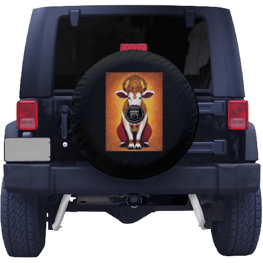 hindu cow goddes art Spare Tire Covers