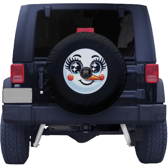 Lady Carrot-Nosed Snowwoman Cute Snowman Christmas Spare Tire Covers
