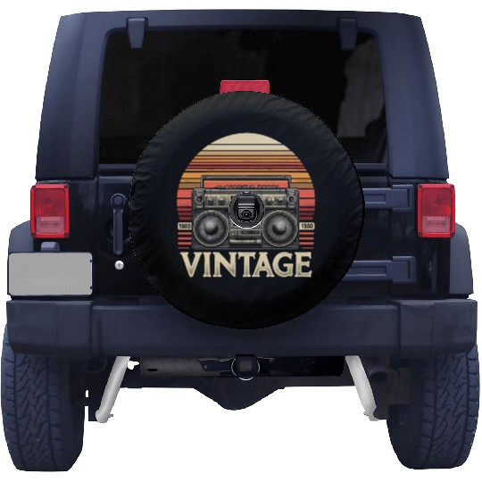 Vintage Boombox Old School 80s Music Retro Spare Tire Covers