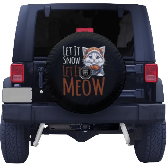 Let It Snow Let It Meow Spare Tire Covers