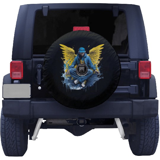Urban Angel Wings DJ Graphic Stylish Streetwear Spare Tire Covers