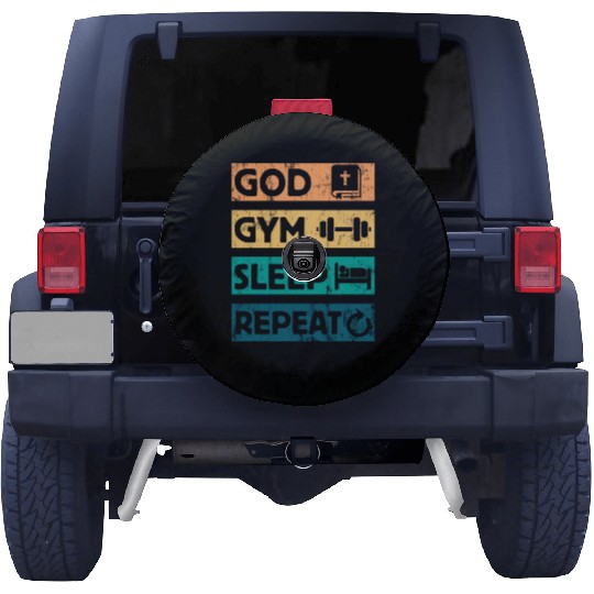 God Gym Sleep Christian Faith Workout Spare Tire Covers