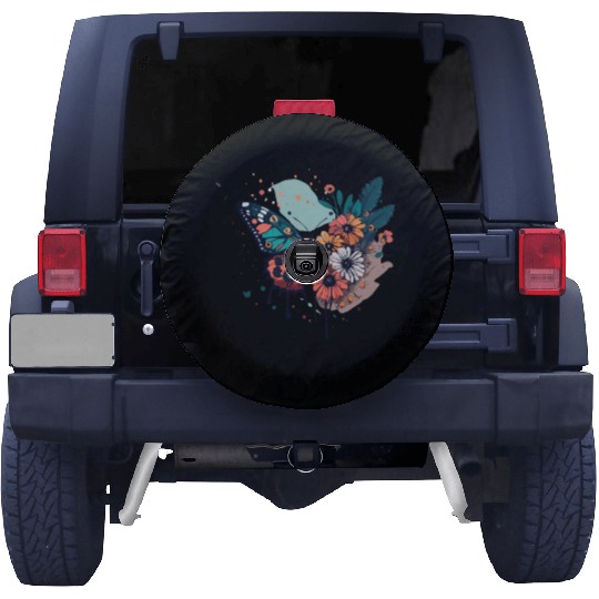 Metamorphora Butterfly Nature Flowers Branches Spare Tire Covers