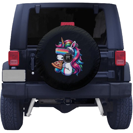 Unicorn VR: Rainbow Pizza Universe Spare Tire Covers