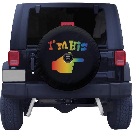 I m His LGBT Pride Couple Matching Gay Lesbian Men Spare Tire Covers