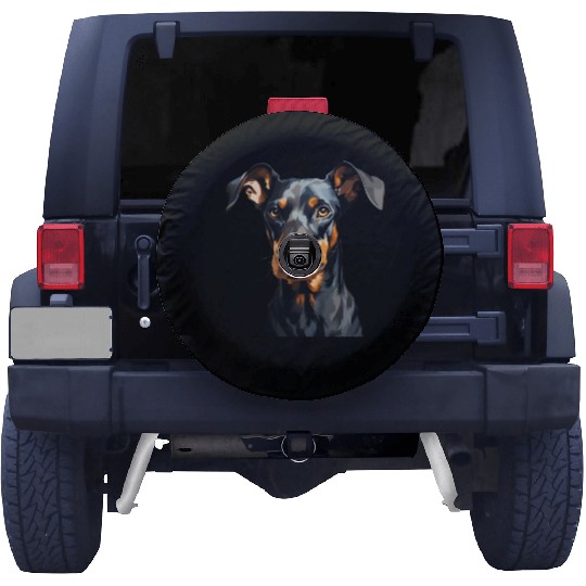 Doberman natural ears Spare Tire Covers
