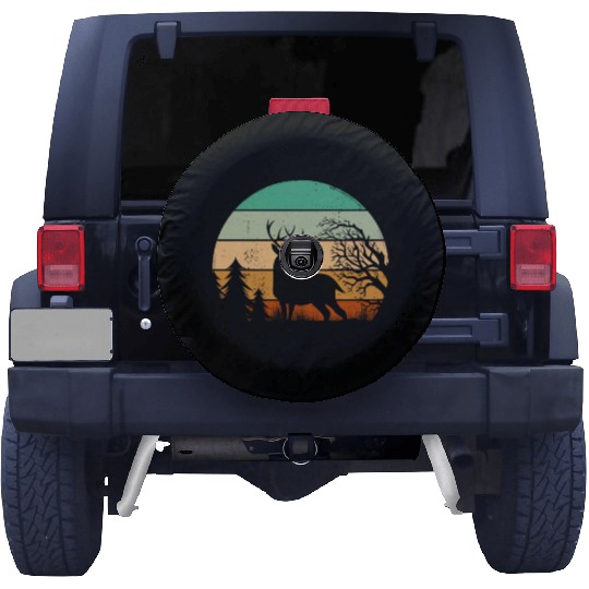 Serene Deer Twilight Forest Silhouette Spare Tire Covers