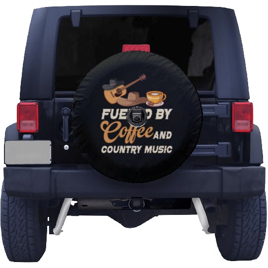Fueled By Coffee And Country Music Cowgirl Spare Tire Covers
