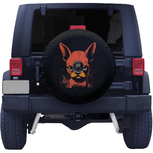 Angry French Bulldog Spare Tire Covers