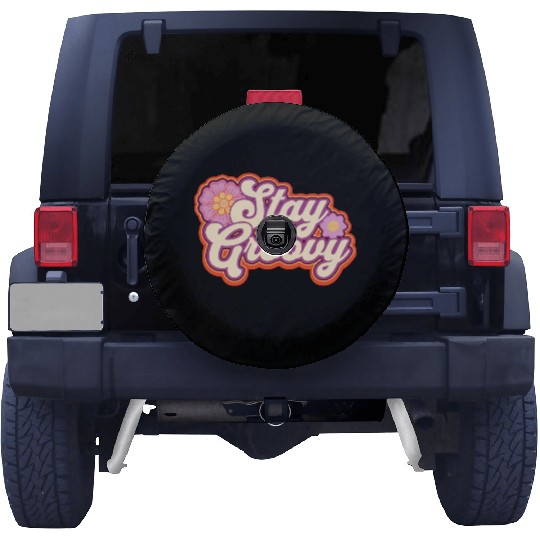 Stay Groovy Retro Art Spare Tire Covers
