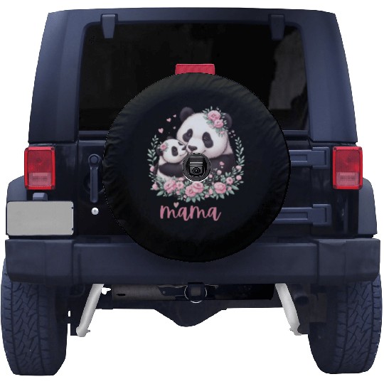 Panda Lover I Mama Panda And Cub Mother's Day Spare Tire Covers