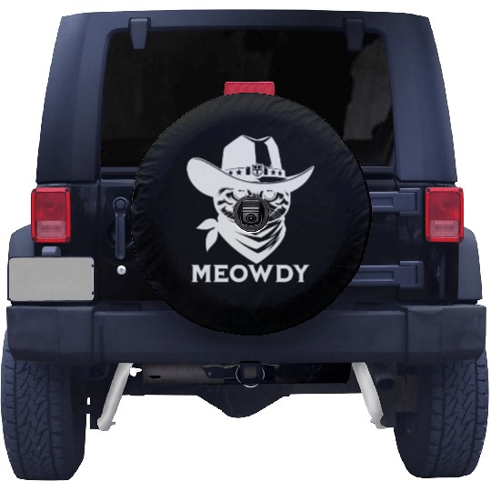 Cute Meowdy Cat Cowboy Pun Spare Tire Covers