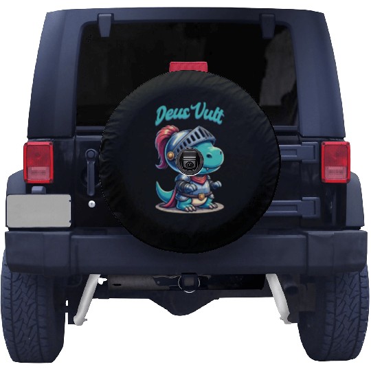 Deus Vult Historical Knight Dragon Spare Tire Covers