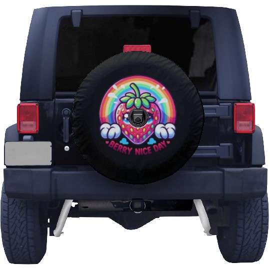 Cute Strawberry, Strawberry Lover, Rainbow Berry Spare Tire Covers