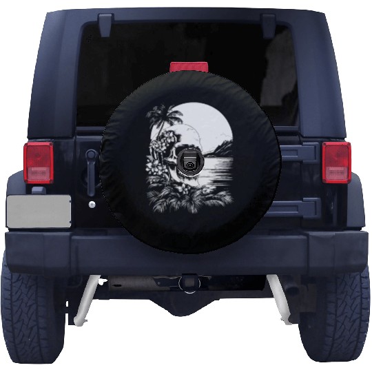 Surfing Surfer Skull Nature Spare Tire Covers