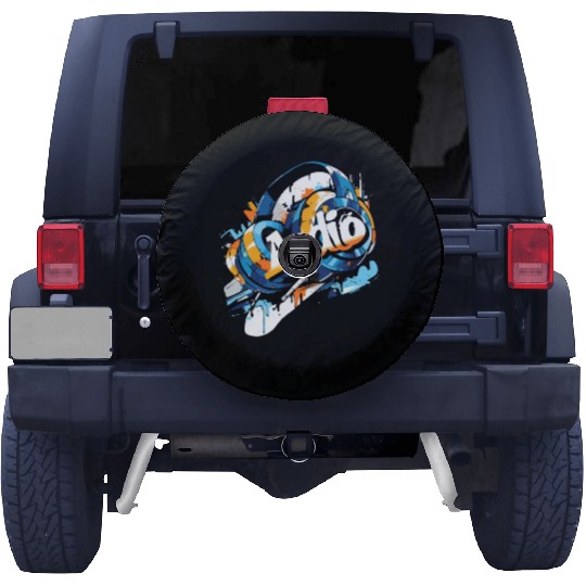 Audio Graffiti Music Lover DJ Hip Hop Culture Spare Tire Covers