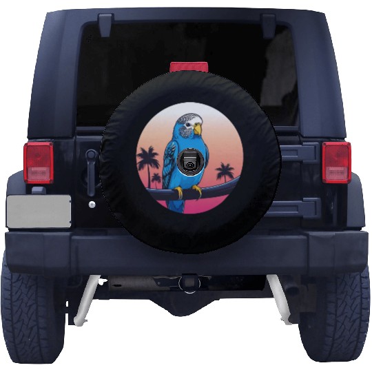Synthwave Blue Budgie 2 Spare Tire Covers