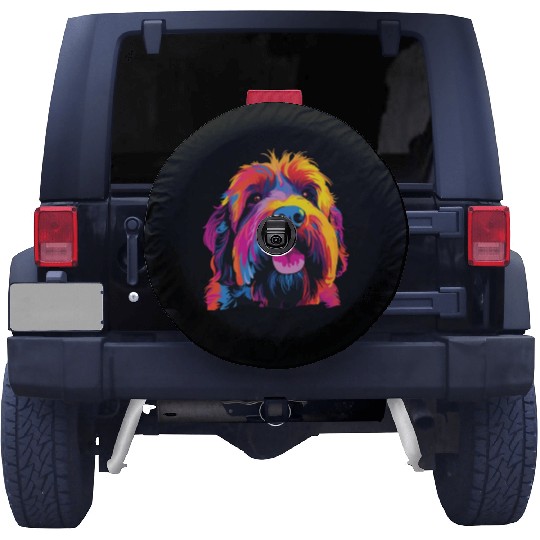 Colorful Russian Black Terrier Spare Tire Covers