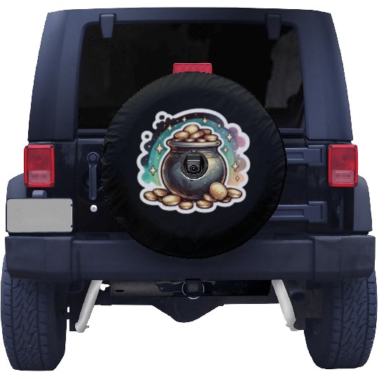Saint Patrick's Day Sparkly Pot of Gold Spare Tire Covers