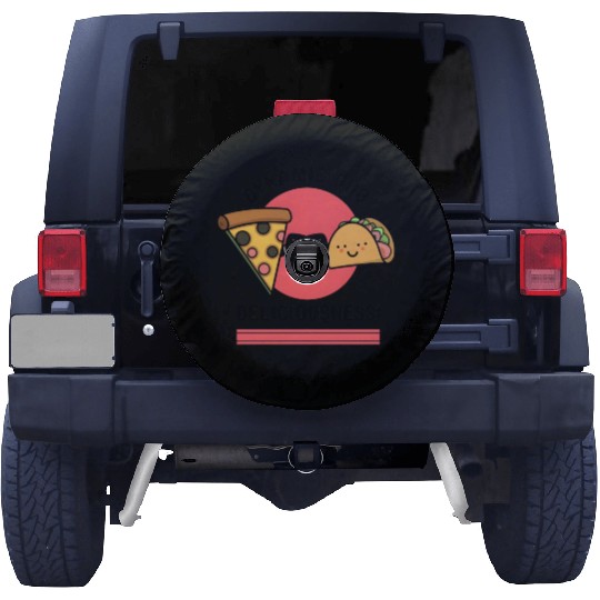 Pizza Taco Fist Bump: Dynamic Duo of Deliciousness Spare Tire Covers