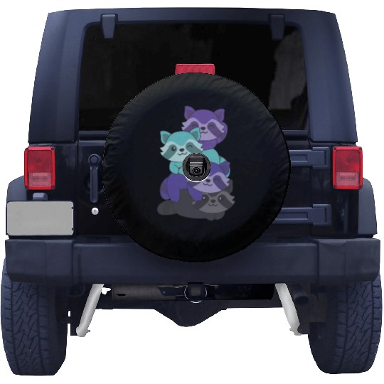 Alexigender Flag Pride Lgbtq Cute Raccoon Spare Tire Covers