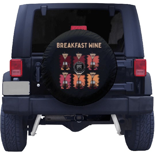 Breakfast Wine Coffee Lover Wine Lover Caffeine Ch Spare Tire Covers