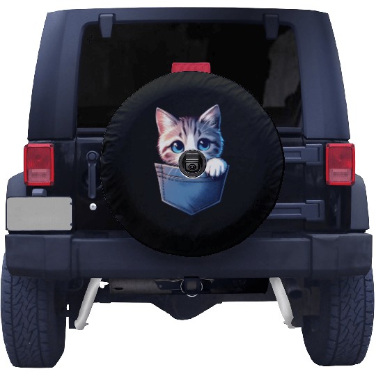 Meowy in a pocket Spare Tire Covers