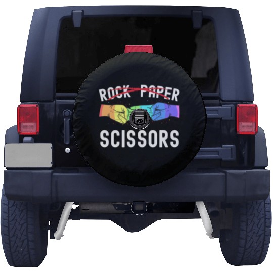 Lesbian Pride Rock Paper Scissors Funny LGBTQ Spare Tire Covers