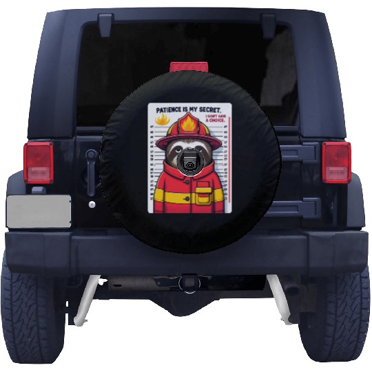 Patience in Flames: Sloth Firefighter Spare Tire Covers