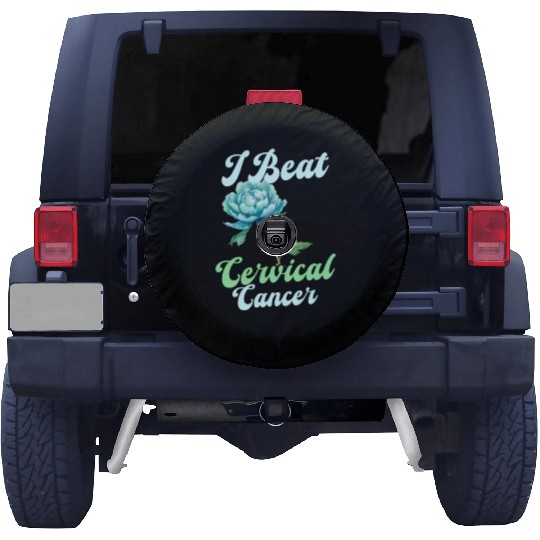 Cervical Cancer Awareness I Beat Cervical Cancer Spare Tire Covers
