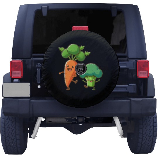 Carrot Dancing with Broccoli Spare Tire Covers