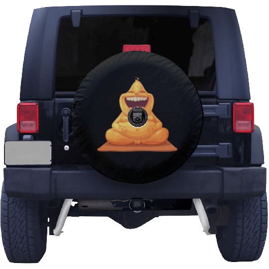 Joyful Yellow Creature Embracing Laughter Spare Tire Covers
