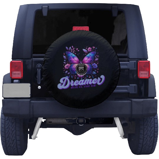Dream Big, Start Now! Vibrant Butterfly Spare Tire Covers