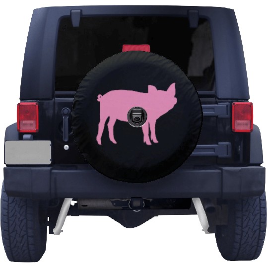 Pig Silhouette I Love pigs pink piggy piglet Spare Tire Covers